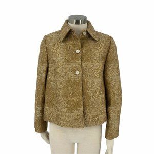 Valentino Gold Floral Brocade Jacket 4 Msrp $3,980 - image 1